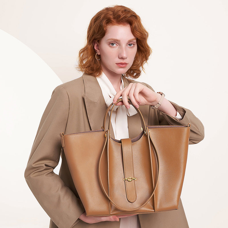 Women’s Minimal Genuine Leather Tote Bags image 2