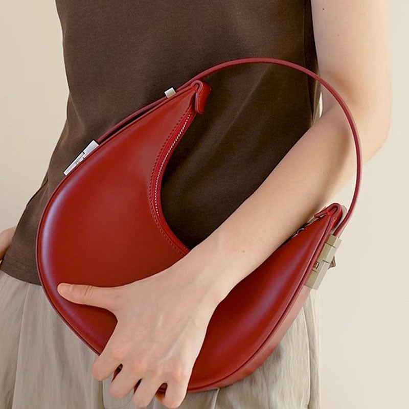 Women’s Minimal Split Leather Hobo Bags image 4