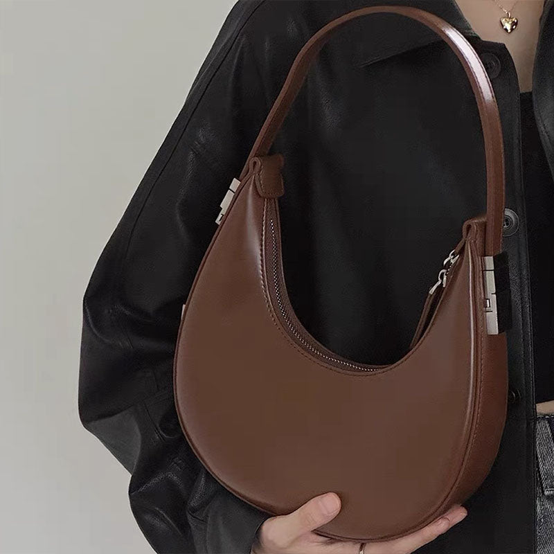 Women’s Minimal Split Leather Hobo Bags image 7