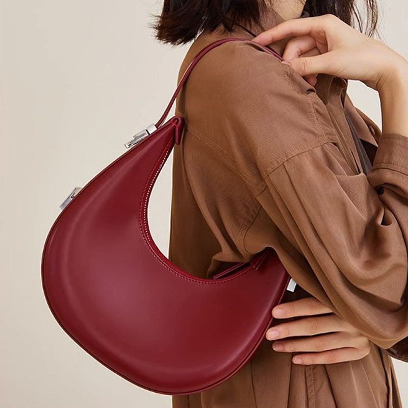 Women’s Minimal Split Leather Hobo Bags image 2
