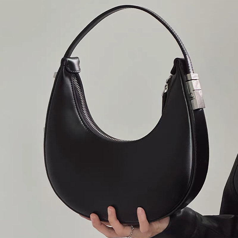 Women’s Minimal Split Leather Hobo Bags image 6