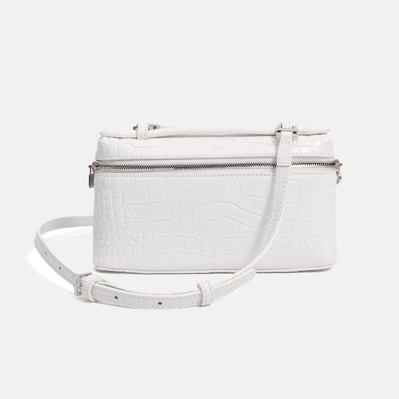 Women’s Minimalist Crocodile Genuine Leather Crossbody Top Handle Bag image 5