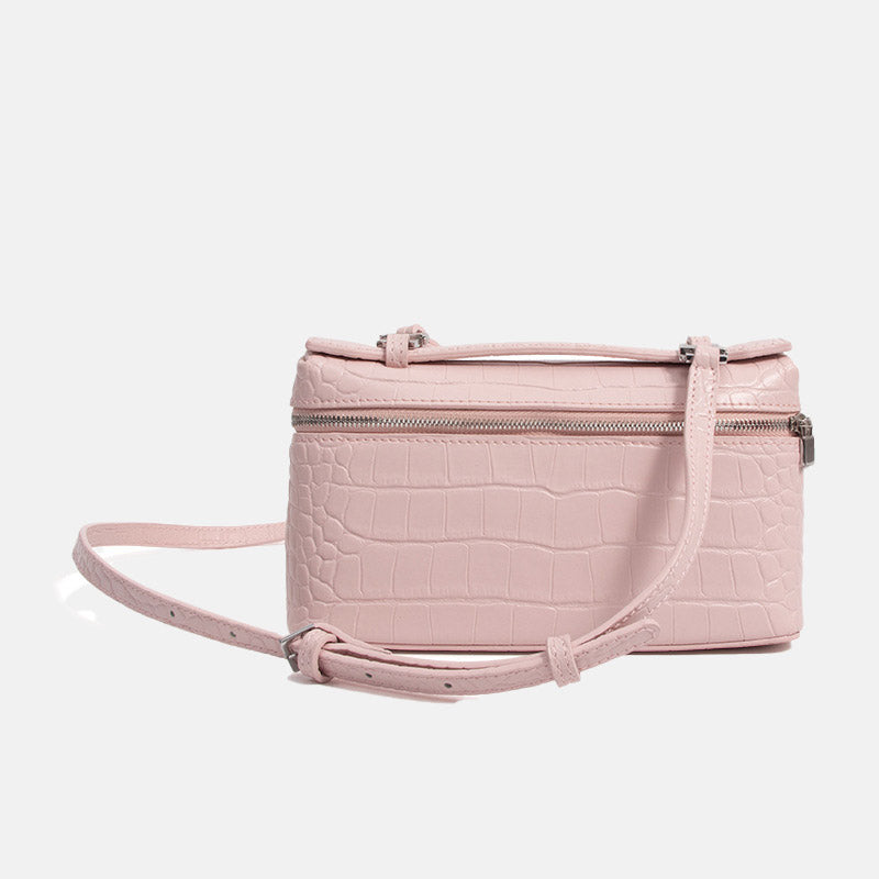 Women’s Minimalist Crocodile Genuine Leather Crossbody Top Handle Bag image 6