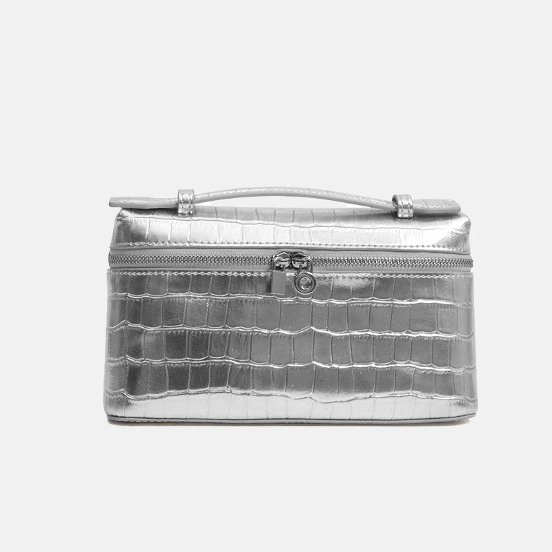 Women’s Minimalist Crocodile Genuine Leather Crossbody Top Handle Bag image 7