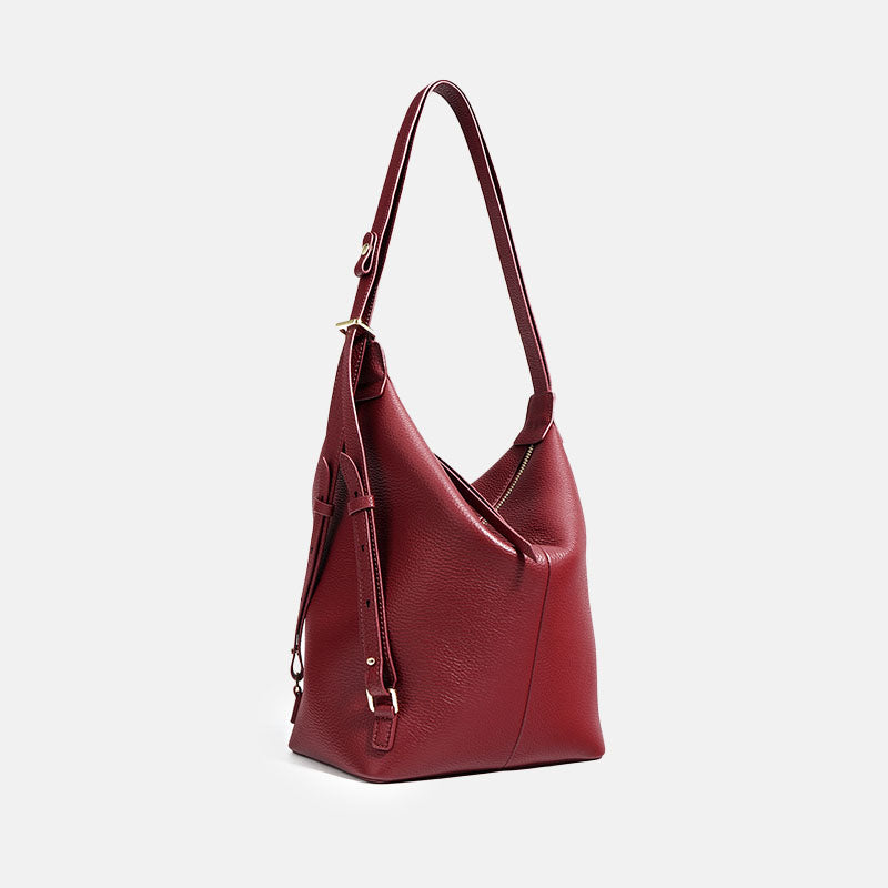 Women’s Minimalist Genuine Leather Backpack Shoulder Tote Bag image 4