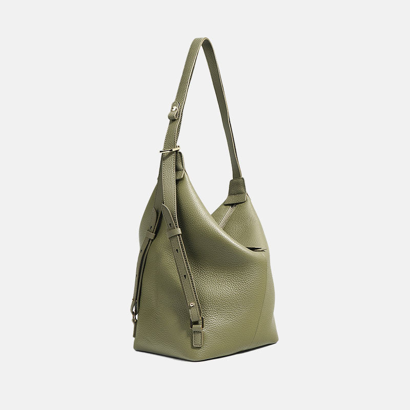 Women’s Minimalist Genuine Leather Backpack Shoulder Tote Bag image 9