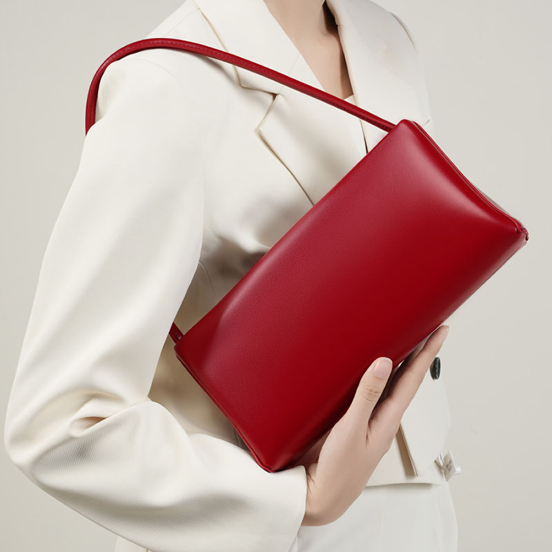 Women’s Minimalist Genuine Leather Baguette Bag image 6