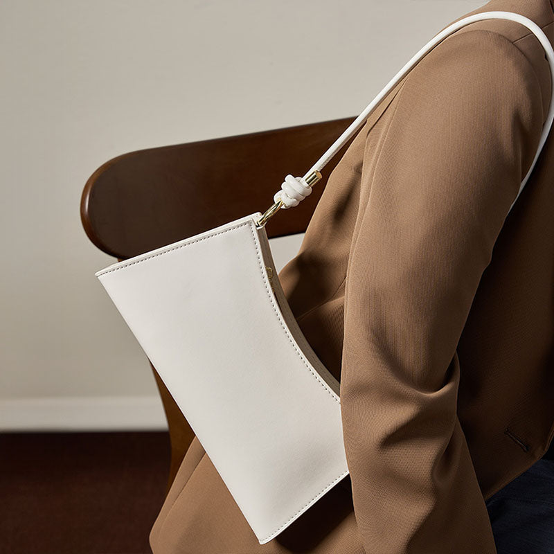 Women’s Minimalist Genuine Leather Baguette Shoulder Bag image 8
