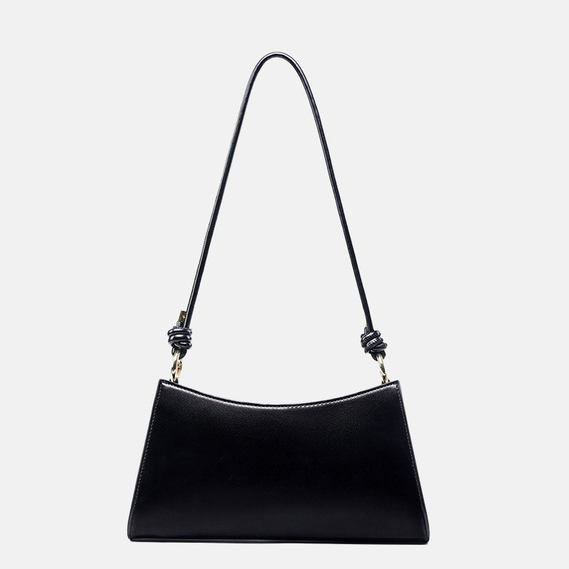 Women’s Minimalist Genuine Leather Baguette Shoulder Bag image