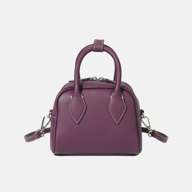 Women’s Minimalist Genuine Leather Boston Shoulder Crossbody Handbags image 8