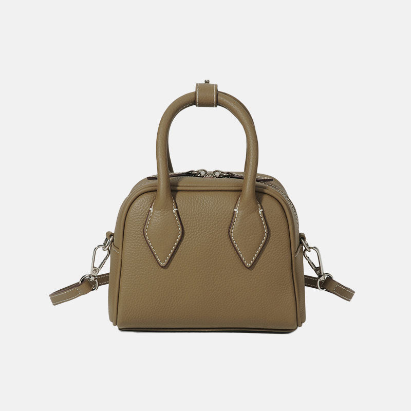 Women’s Minimalist Genuine Leather Boston Shoulder Crossbody Handbags image 9