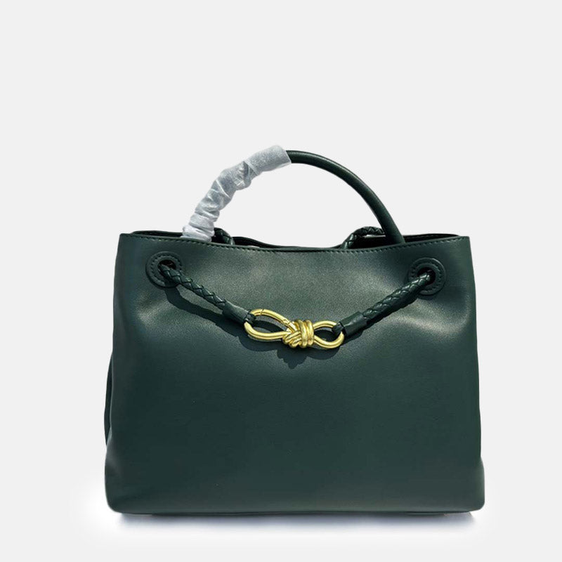 Women’s Minimalist Genuine Leather Bow Clasp Crossbody Tote Bag image 7
