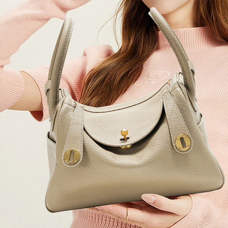 Women’s Minimalist Genuine Leather Cat Eye Decorated Crossbody Shoulder Handbag image 3