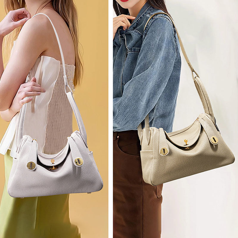 Women’s Minimalist Genuine Leather Cat Eye Decorated Crossbody Shoulder Handbag image 4
