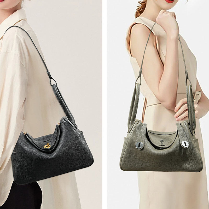 Women’s Minimalist Genuine Leather Cat Eye Decorated Crossbody Shoulder Handbag image 17