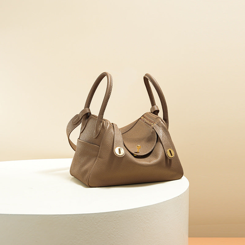 Women’s Minimalist Genuine Leather Cat Eye Decorated Crossbody Shoulder Handbag image 5