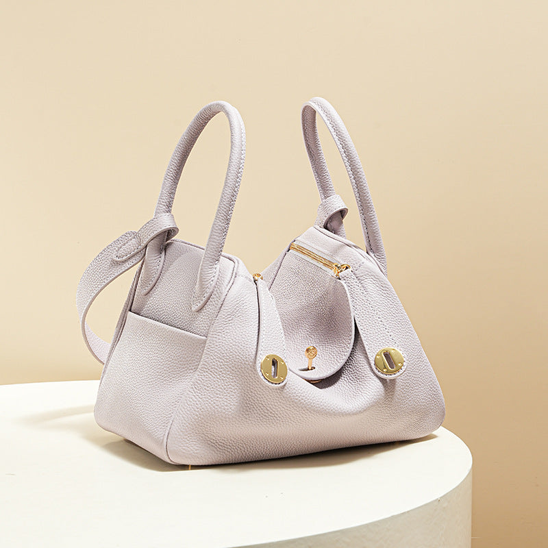 Women’s Minimalist Genuine Leather Cat Eye Decorated Crossbody Shoulder Handbag image 8