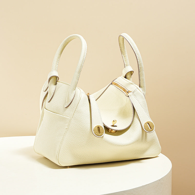 Women’s Minimalist Genuine Leather Cat Eye Decorated Crossbody Shoulder Handbag image 14