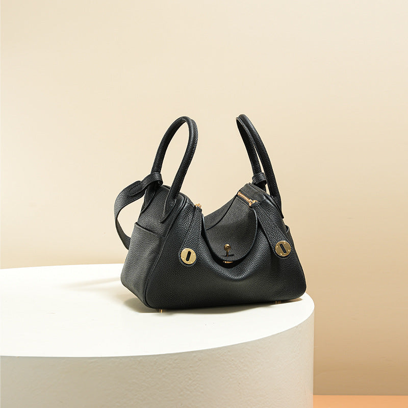 Women’s Minimalist Genuine Leather Cat Eye Decorated Crossbody Shoulder Handbag image 15