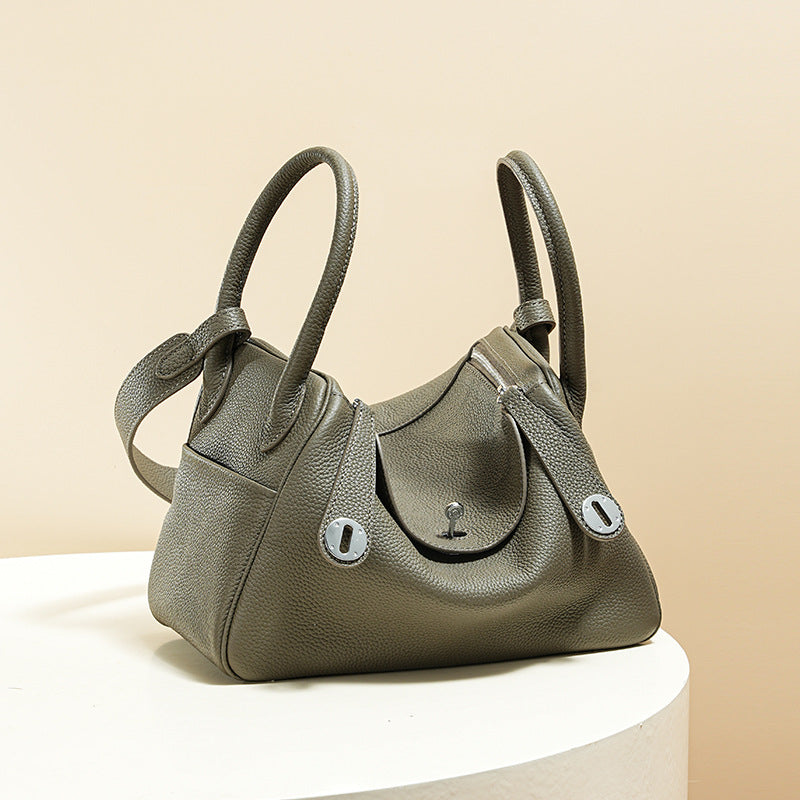 Women’s Minimalist Genuine Leather Cat Eye Decorated Crossbody Shoulder Handbag image 19