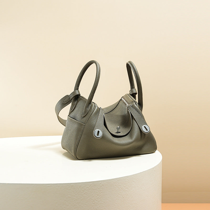 Women’s Minimalist Genuine Leather Cat Eye Decorated Crossbody Shoulder Handbag image 18