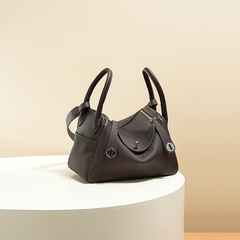 Women’s Minimalist Genuine Leather Cat Eye Decorated Crossbody Shoulder Handbag image 20