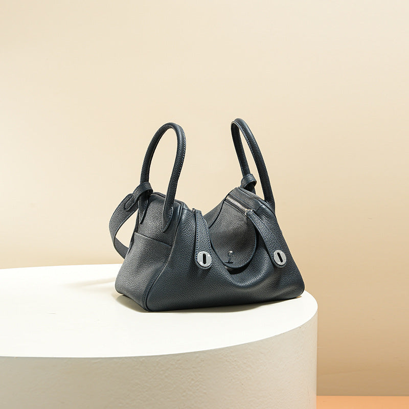 Women’s Minimalist Genuine Leather Cat Eye Decorated Crossbody Shoulder Handbag image 22