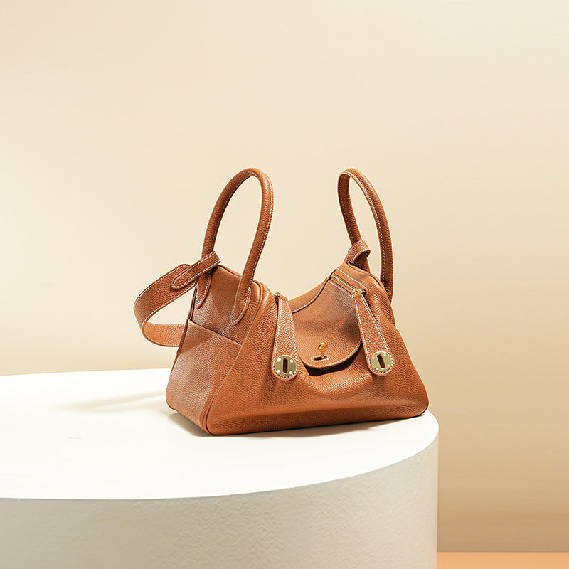 Women’s Minimalist Genuine Leather Cat Eye Decorated Crossbody Shoulder Handbag image 24