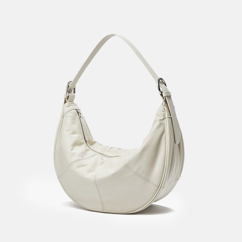 Women’s Minimalist Genuine Leather Crescent Baguette Bag image 6