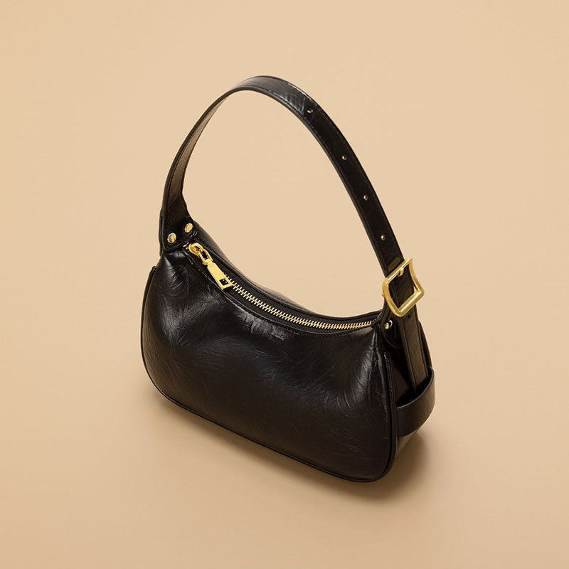 Women’s Minimalist Genuine Leather Crossbody Baguette Bags image 3