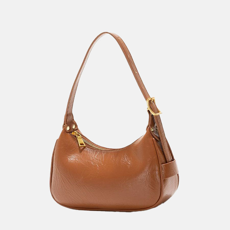 Women’s Minimalist Genuine Leather Crossbody Baguette Bags image