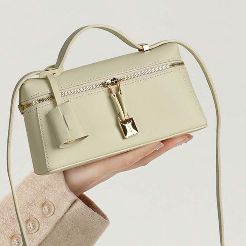 Women’s Minimalist Genuine Leather Crossbody Box Top Handle Bag image 3