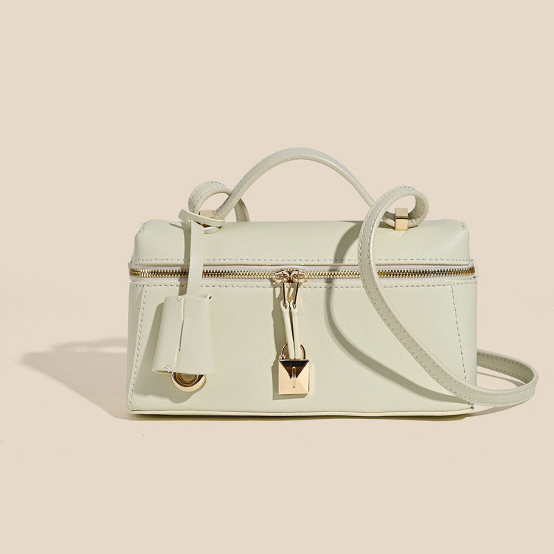 Women’s Minimalist Genuine Leather Crossbody Box Top Handle Bag image 2