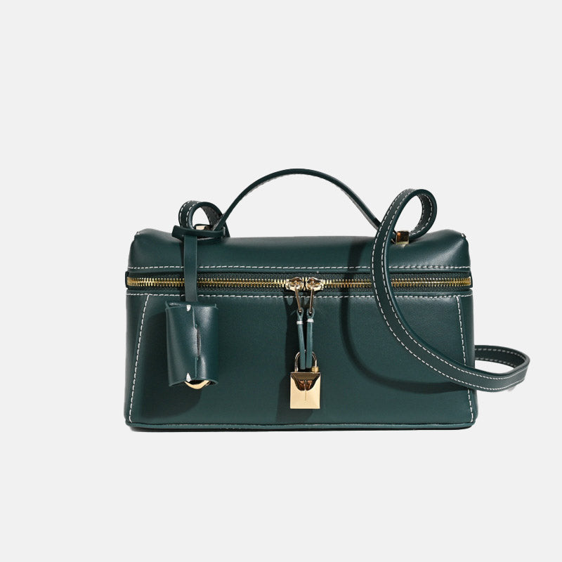 Women’s Minimalist Genuine Leather Crossbody Box Top Handle Bag image 8
