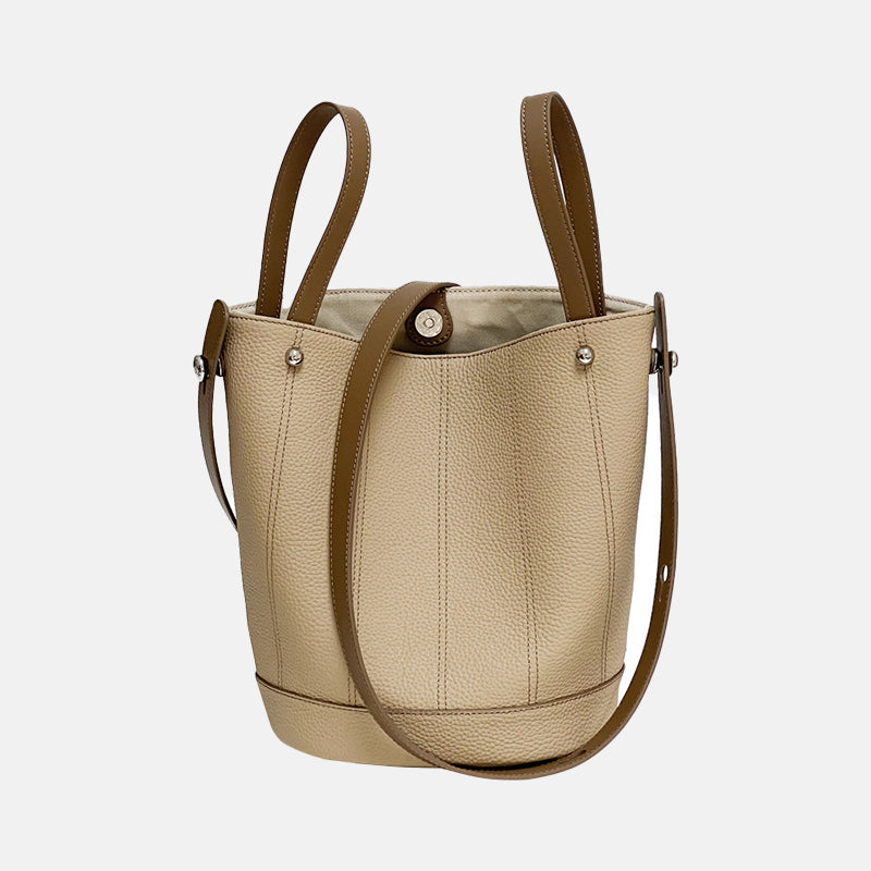 Women’s Minimalist Genuine Leather Crossbody Bucket Bag image 6