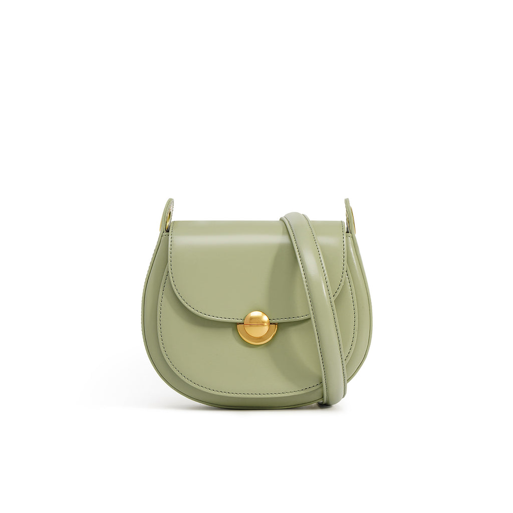 Women’s Minimalist Genuine Leather Crossbody Saddle Bag image 3