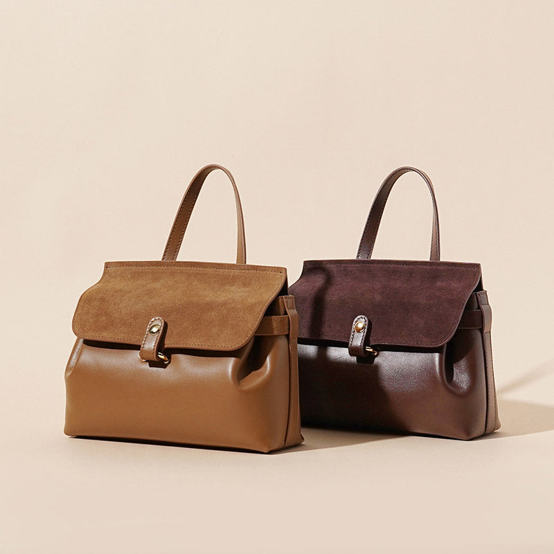 Women’s Minimalist Genuine Leather Drawstring Buckle Crossbody Handbag image 3