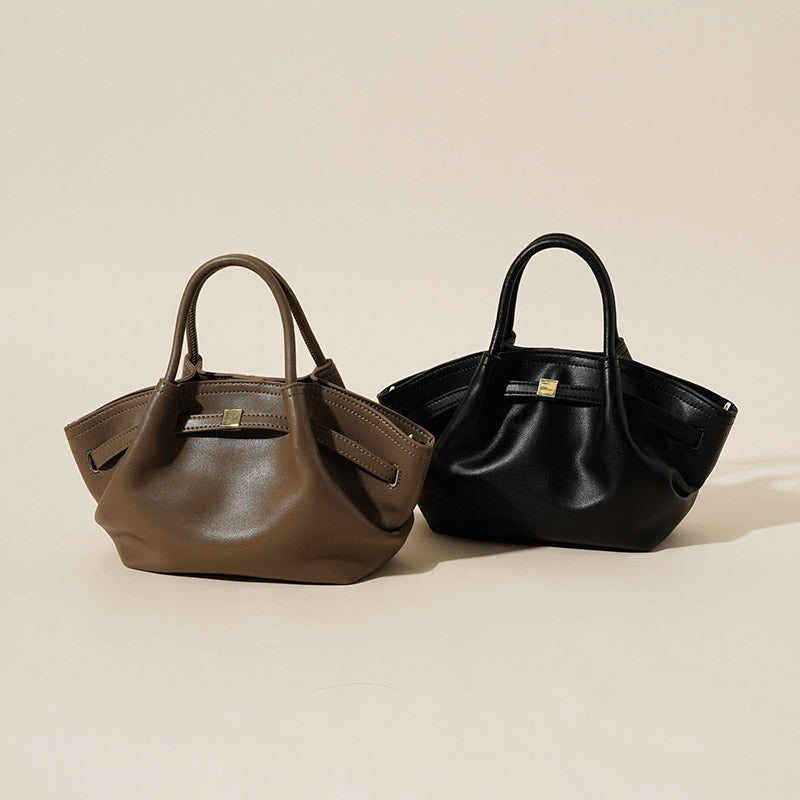 Women’s Minimalist Genuine Leather Dumpling-Shaped Crossbody Tote Bag image 4