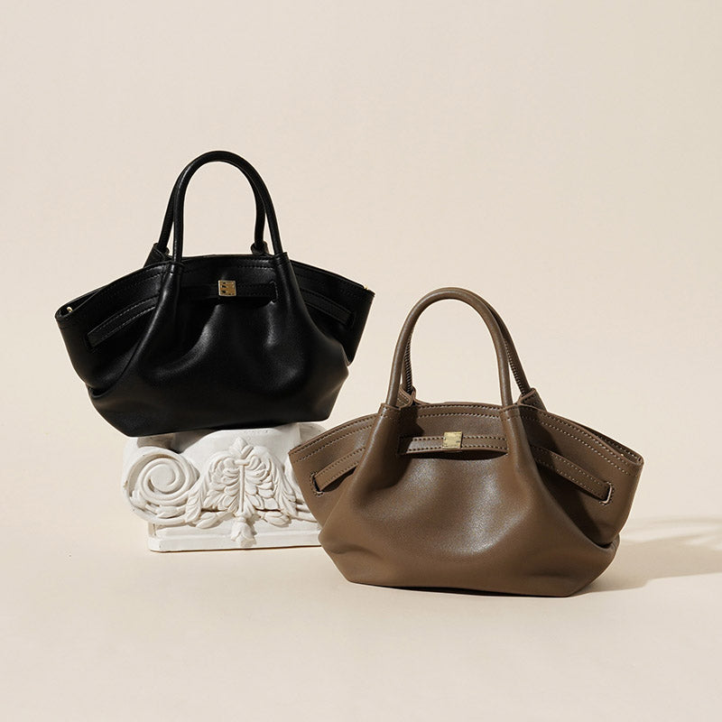 Women’s Minimalist Genuine Leather Dumpling-Shaped Crossbody Tote Bag image 5