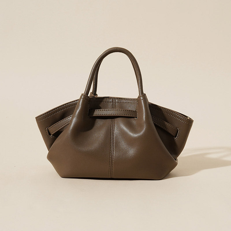 Women’s Minimalist Genuine Leather Dumpling-Shaped Crossbody Tote Bag image 2