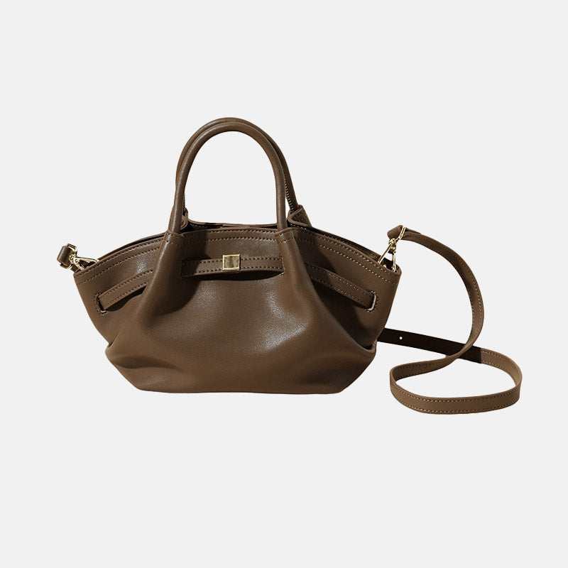 Women’s Minimalist Genuine Leather Dumpling-Shaped Crossbody Tote Bag image