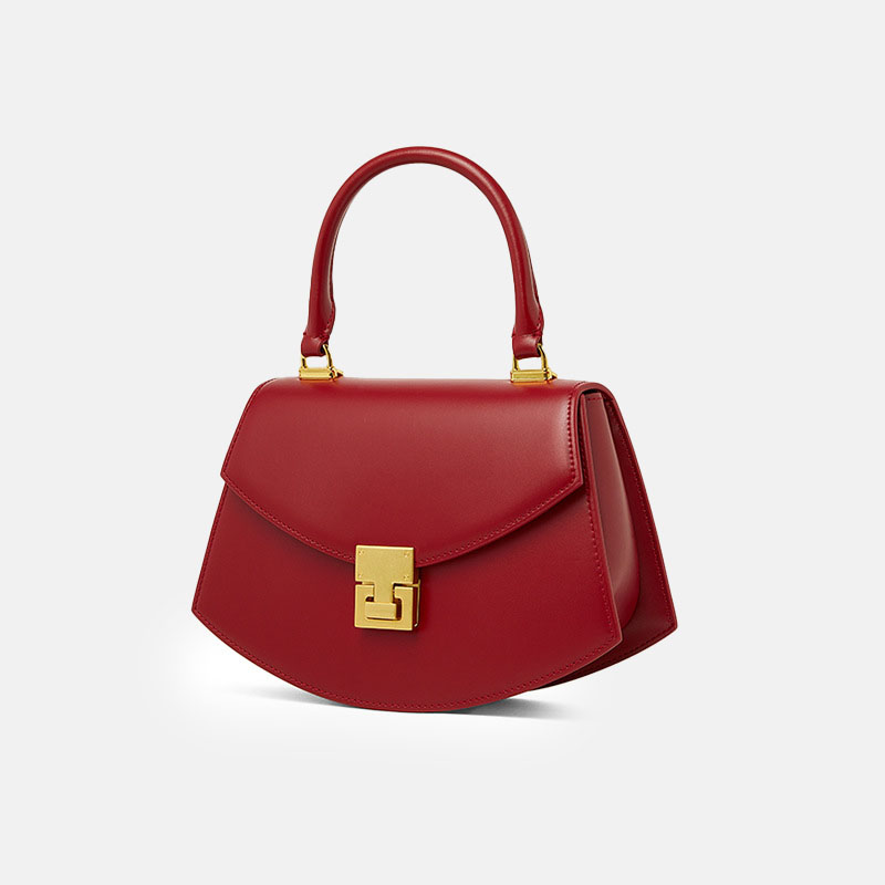 Women’s Minimalist Genuine Leather Flip Lock Crossbody Top Handle Bags image 3