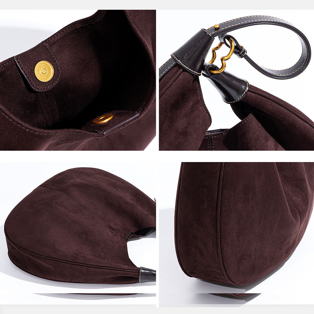Women’s Minimalist Genuine Leather Hobo Bag image 7