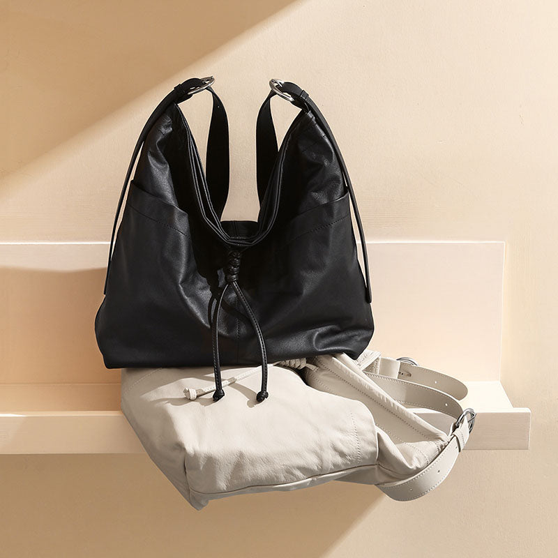 Women’s Minimalist Genuine Leather Hobo Shoulder Bag image 5