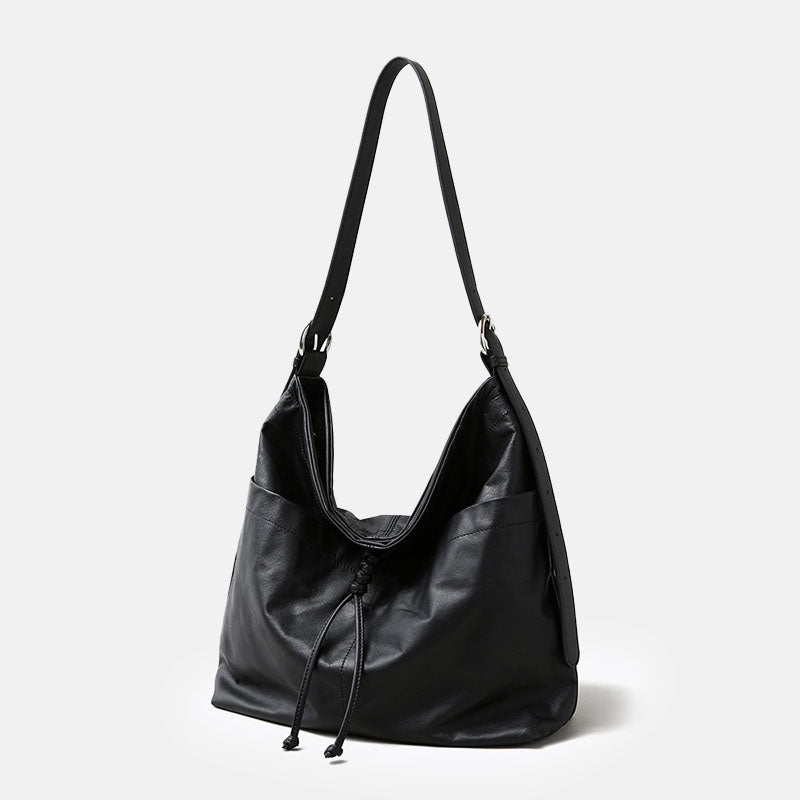 Women’s Minimalist Genuine Leather Hobo Shoulder Bag image
