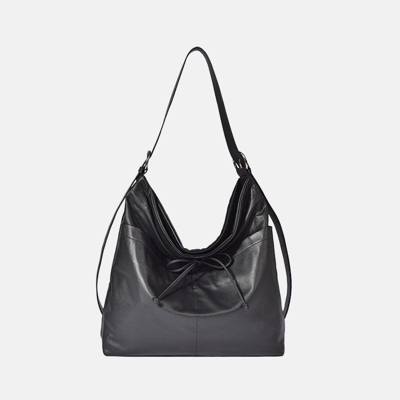 Women’s Minimalist Genuine Leather Hobo Tote Bag image