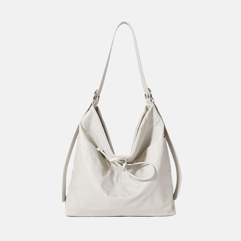 Women’s Minimalist Genuine Leather Hobo Tote Bag image 7