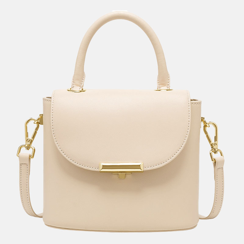 Women’s Minimalist Genuine Leather Lock Buckle Crossbody Shoulder Handbags image