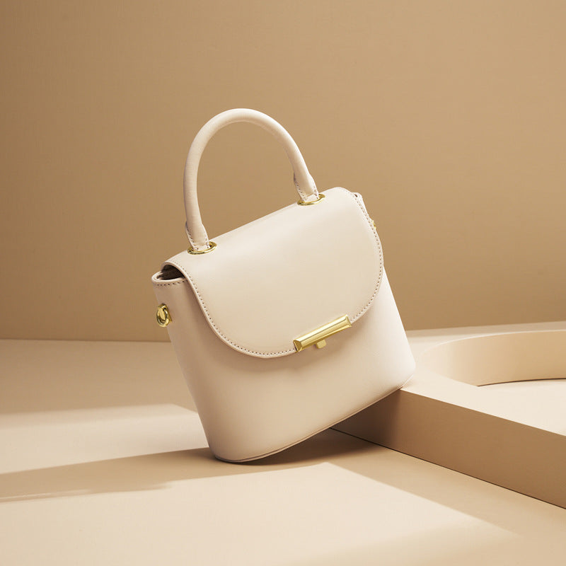 Women’s Minimalist Genuine Leather Lock Buckle Crossbody Shoulder Handbags image 2