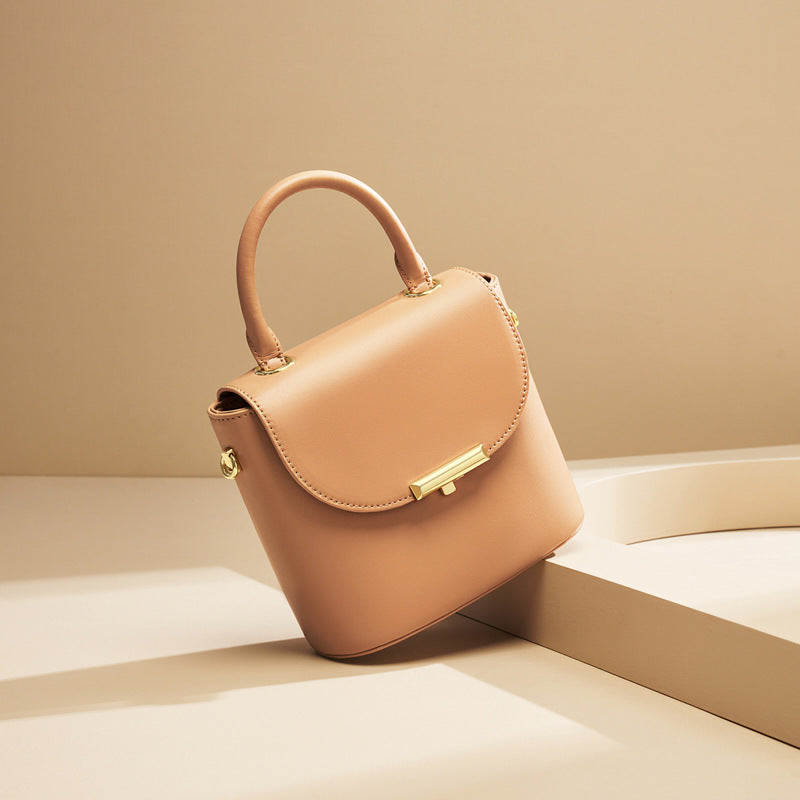Women’s Minimalist Genuine Leather Lock Buckle Crossbody Shoulder Handbags image 5